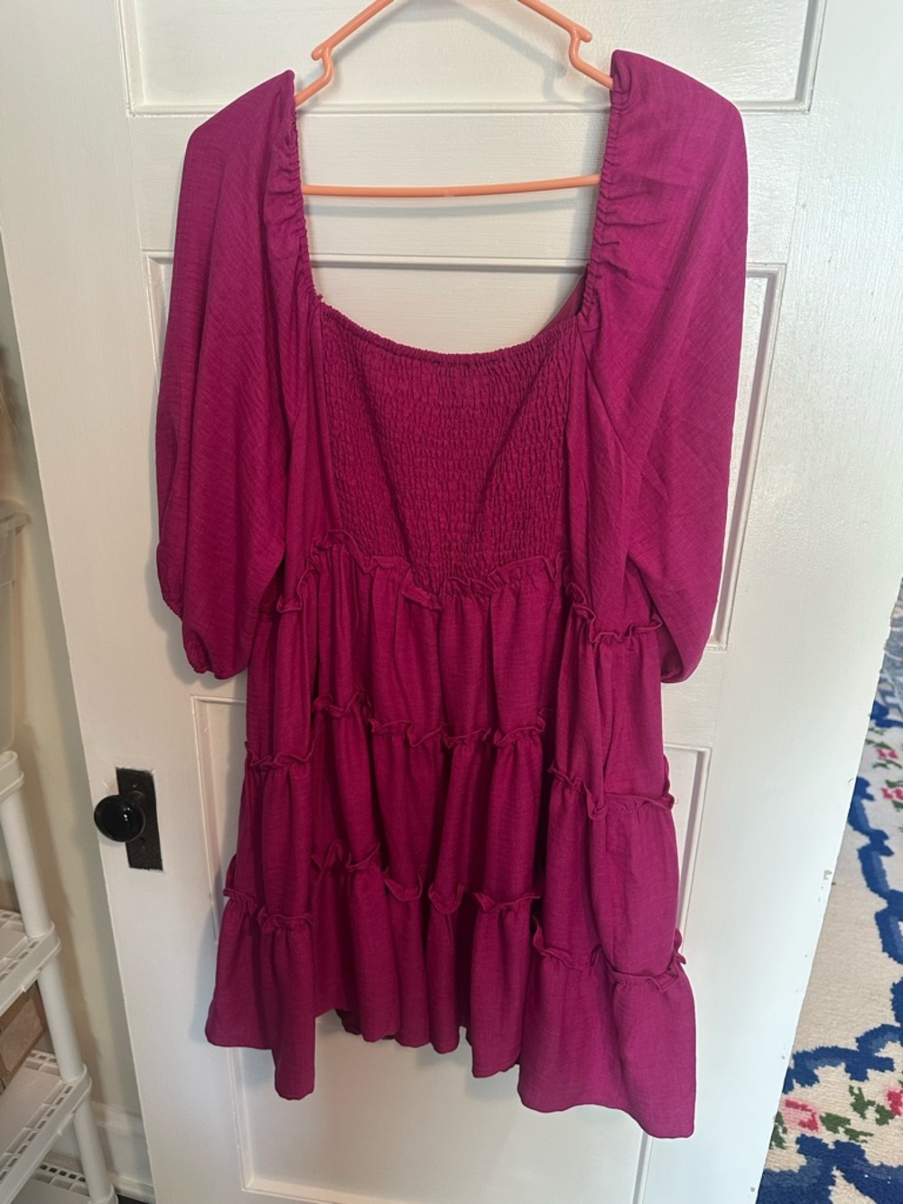 DAVI & DANI Fuchsia Tiered Mini Dress - Picture 2 of 3